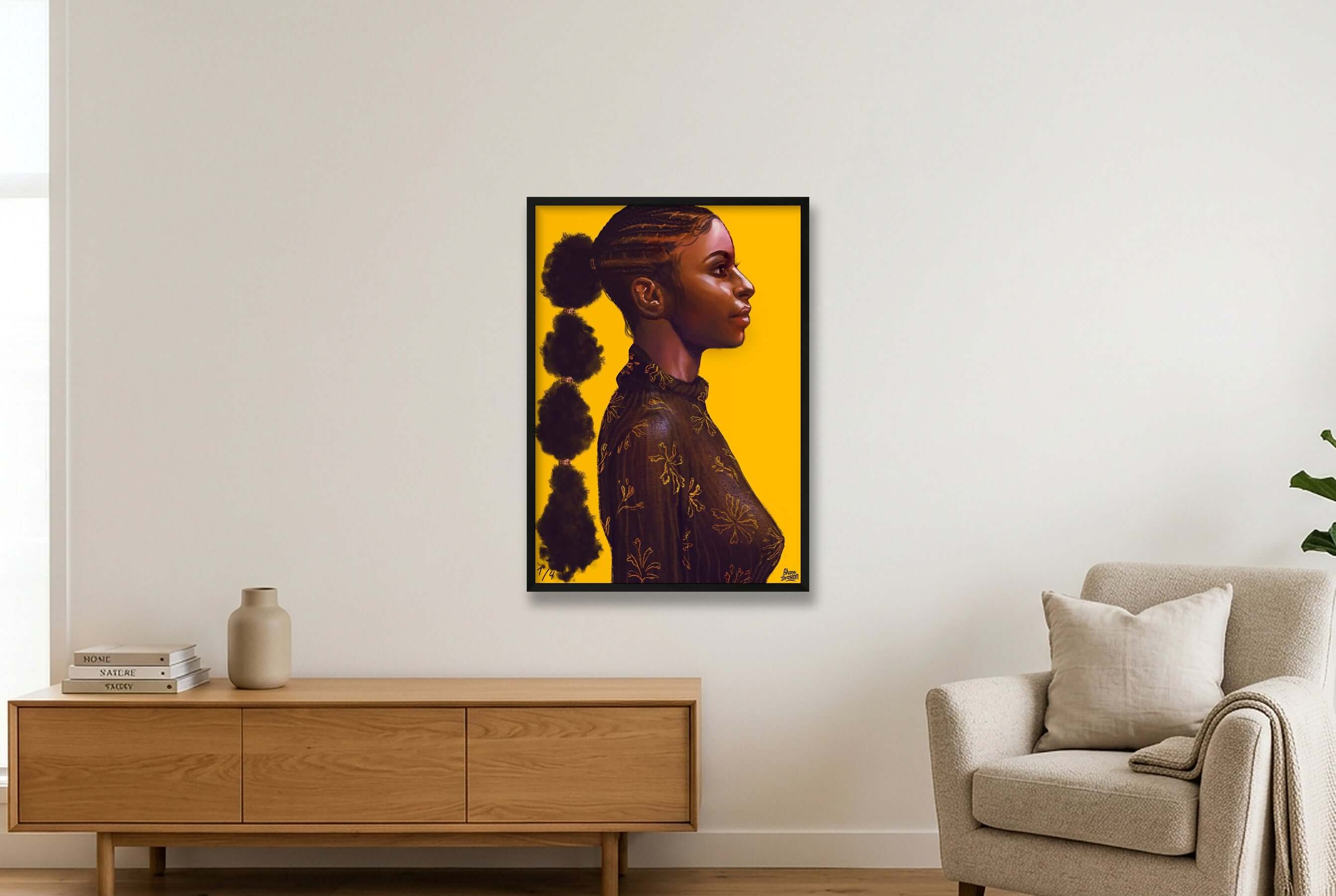 Black Woman Natural Hair Portrait Art Print