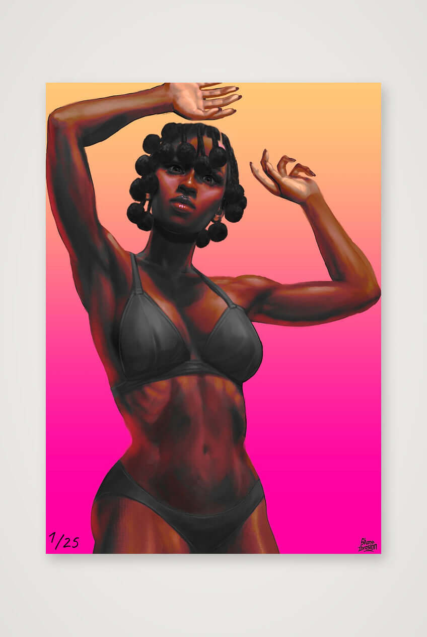 Sexy Glamour – Black Woman Beauty Art Print