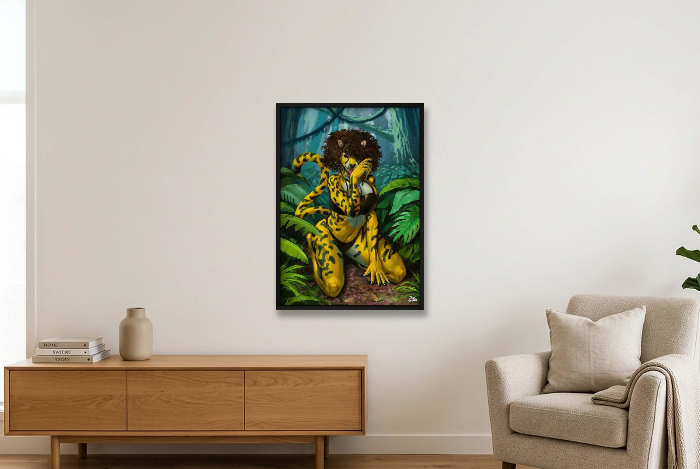 Cheetah Fierce Lady – Anthro / Furry Cheetah Art Print