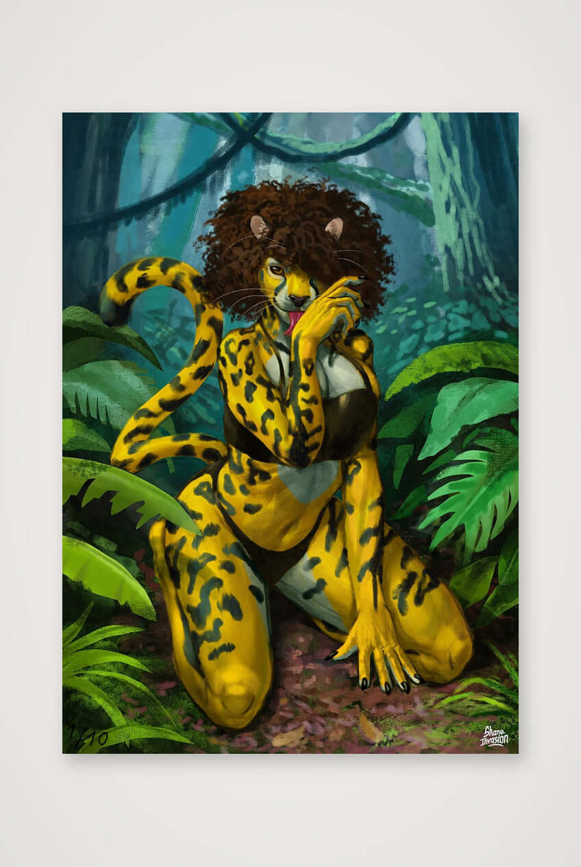 Cheetah Fierce Lady – Anthro / Furry Cheetah Art Print
