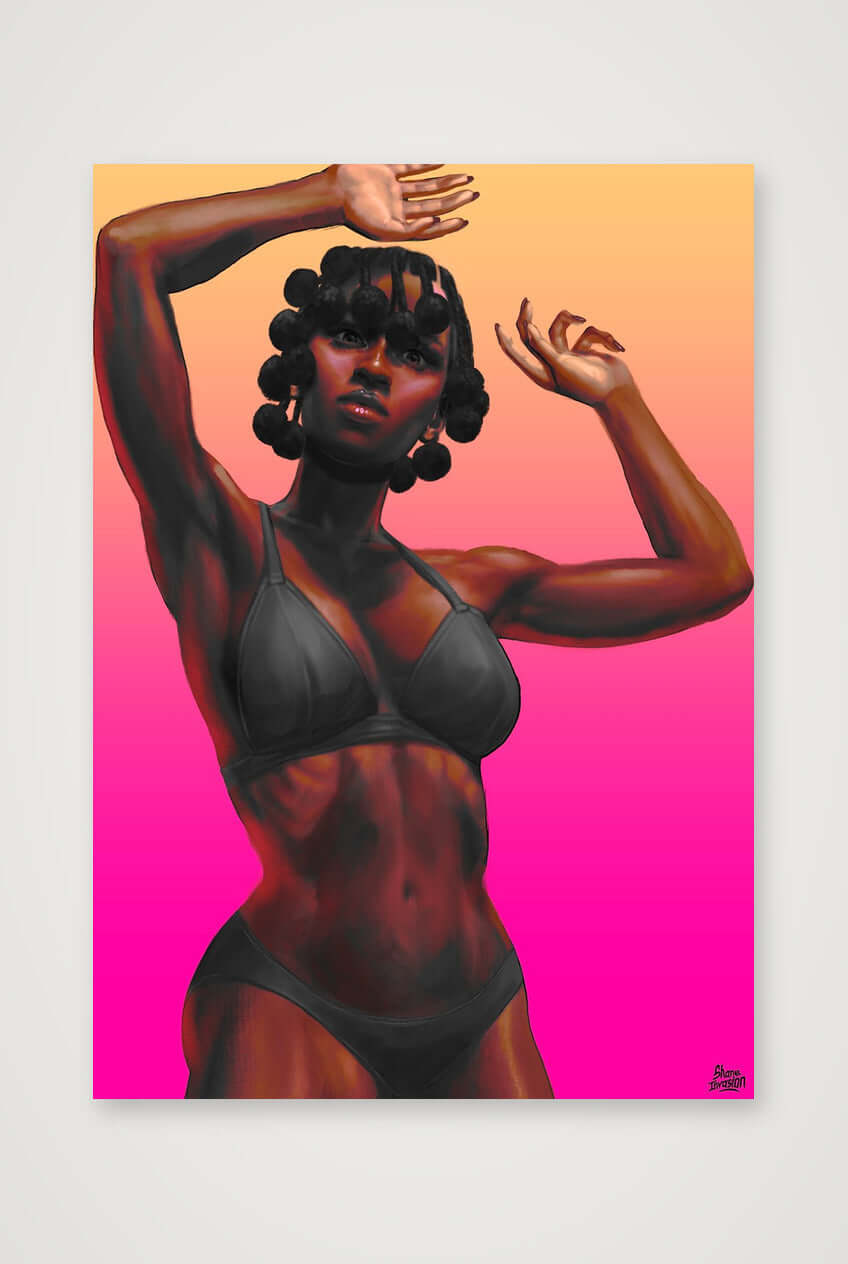 Sexy Glamour – Black Woman Beauty Art Print