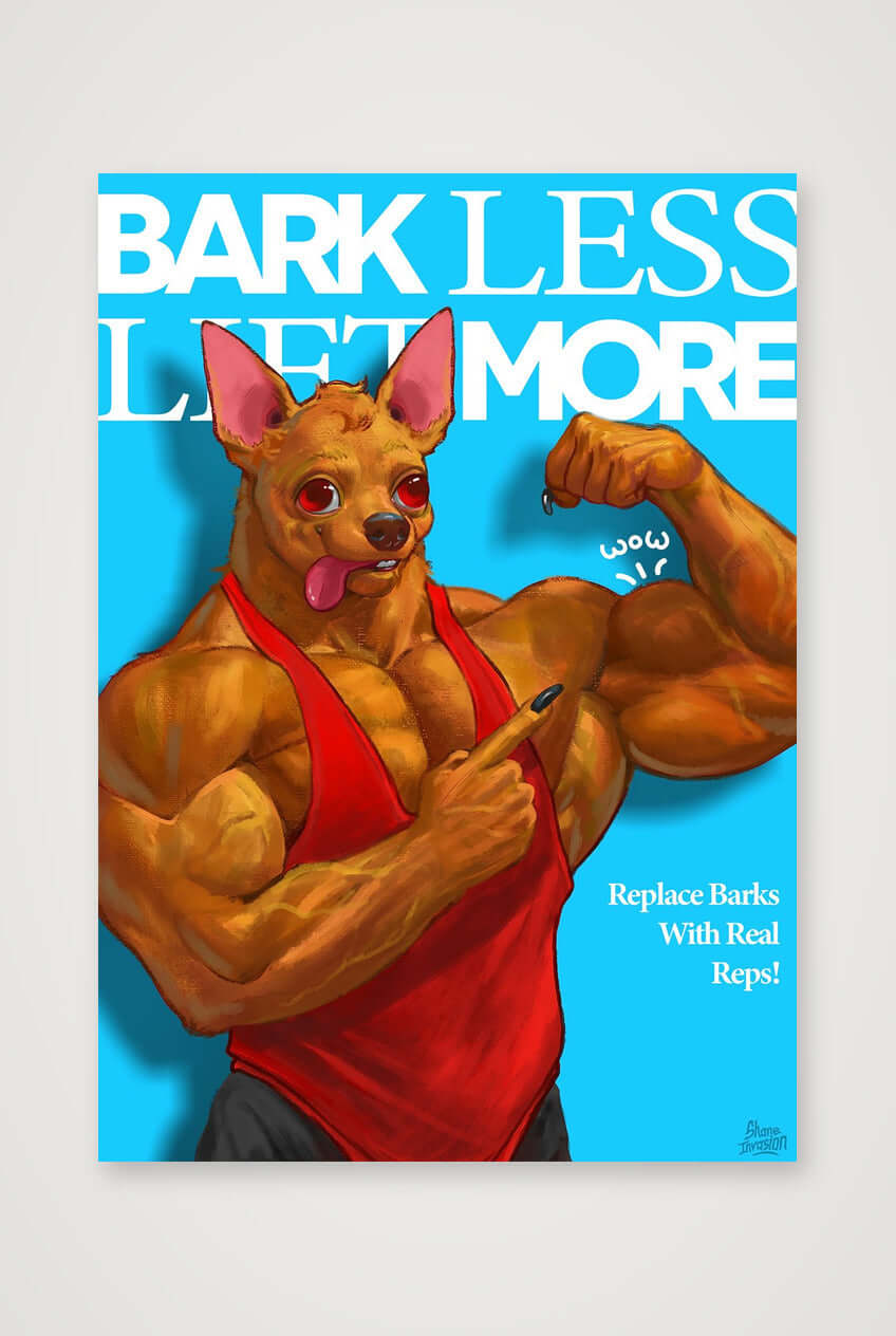 Bark Less Lift More – Funny Chihuahua Fitness Poster