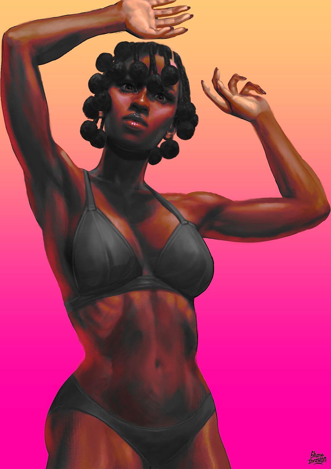 Sexy Glamour – Black Woman Beauty Art Print