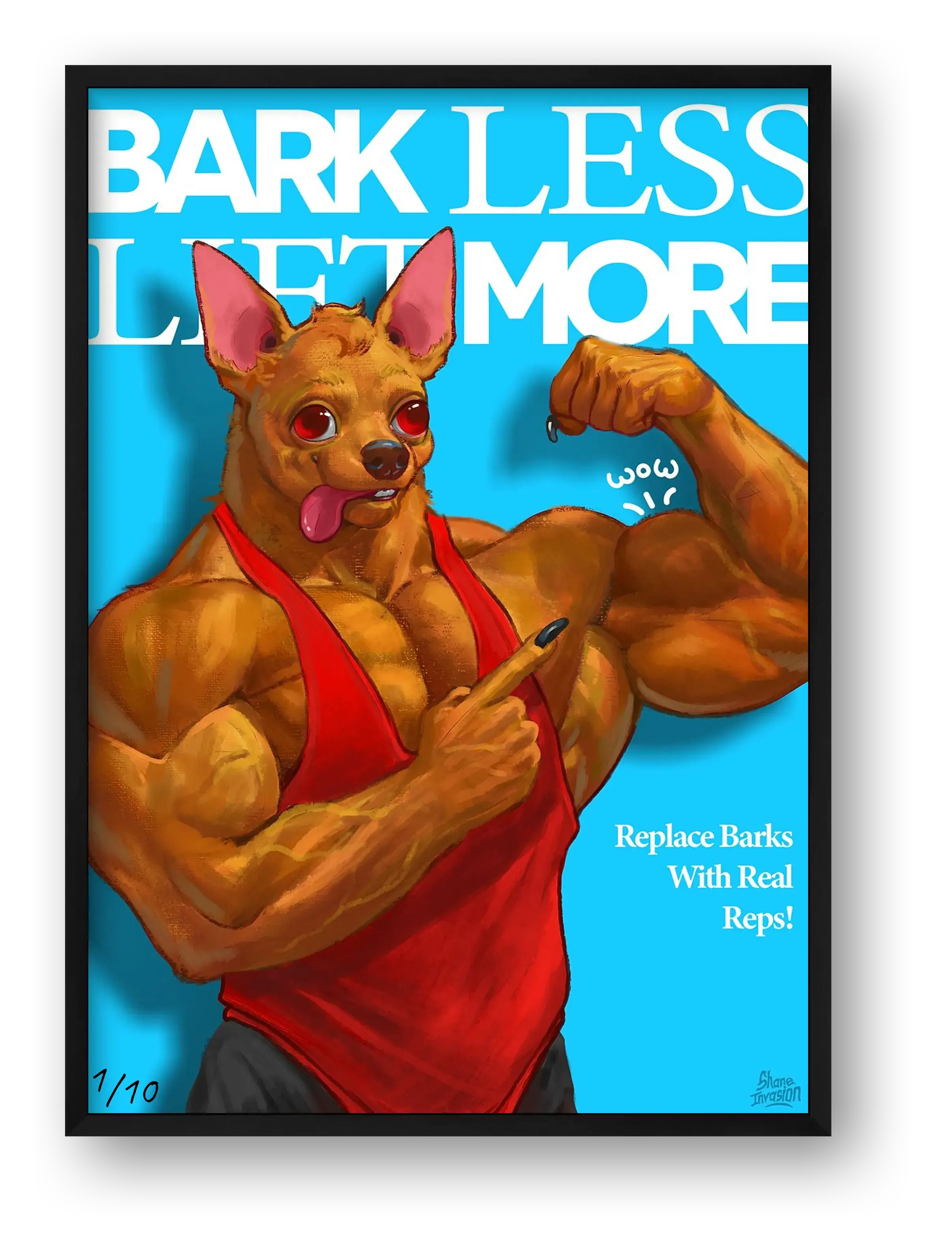 Bark Less Lift More – Funny Chihuahua Fitness Poster