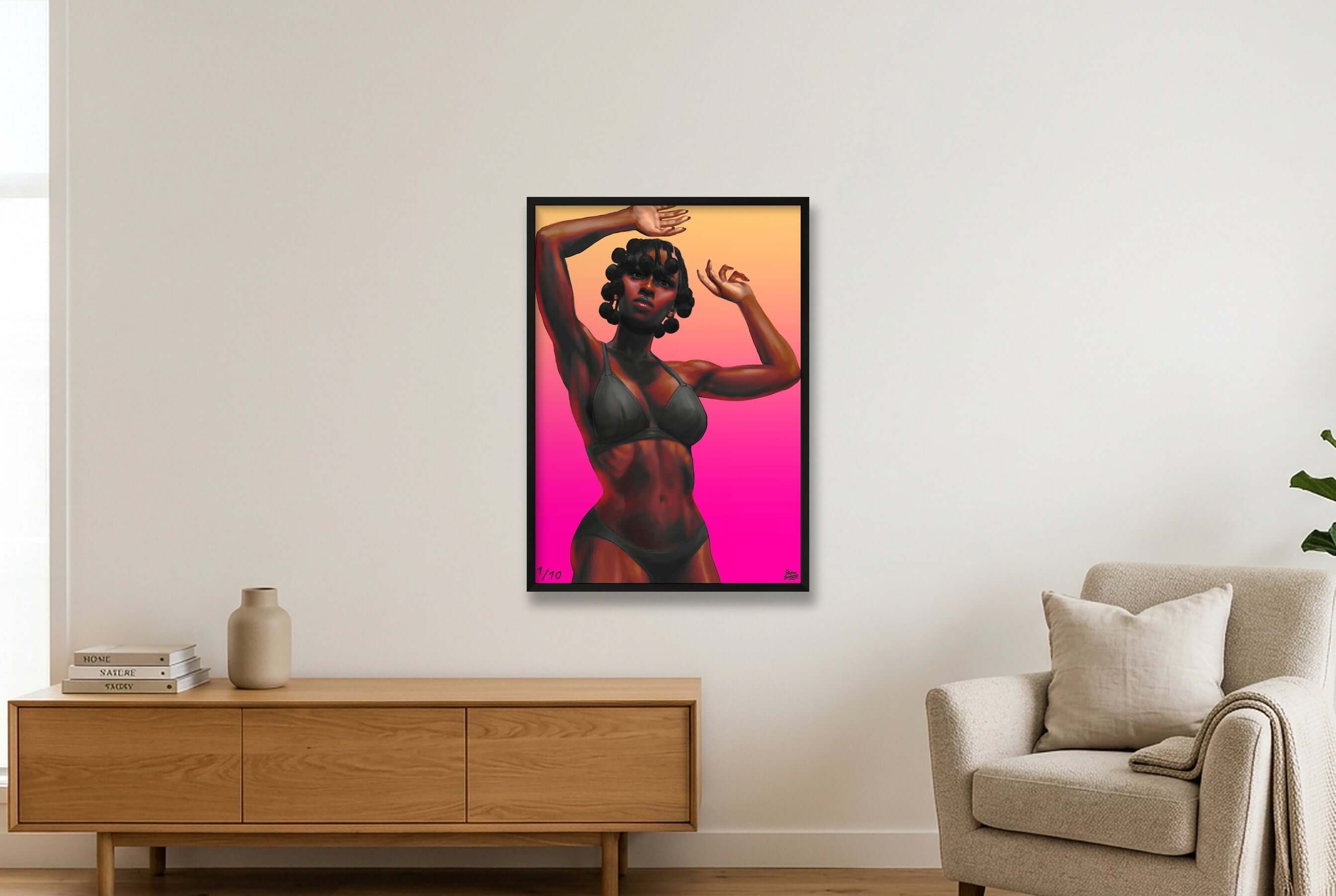 Sexy Glamour – Black Woman Beauty Art Print