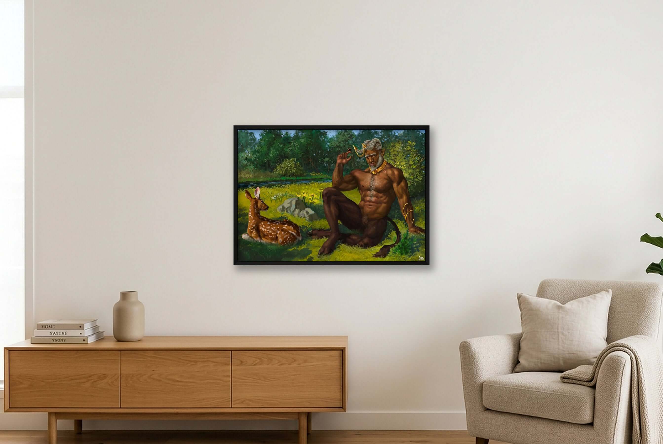 Peacemaker, a Caribbean Goat-Man Nature Guardian Art Print