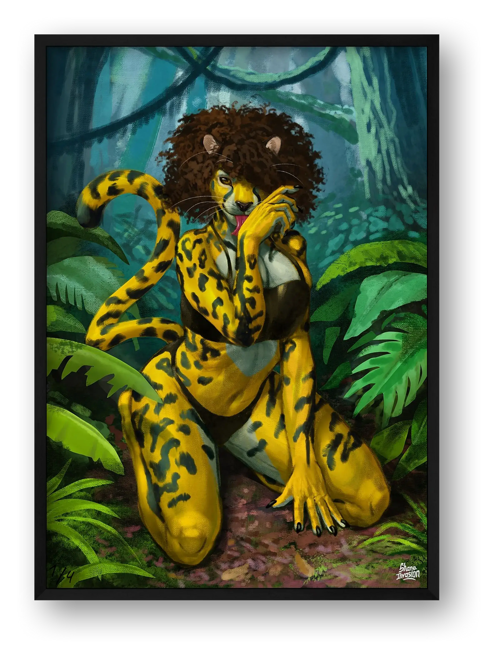Cheetah Fierce Lady – Anthro / Furry Cheetah Art Print
