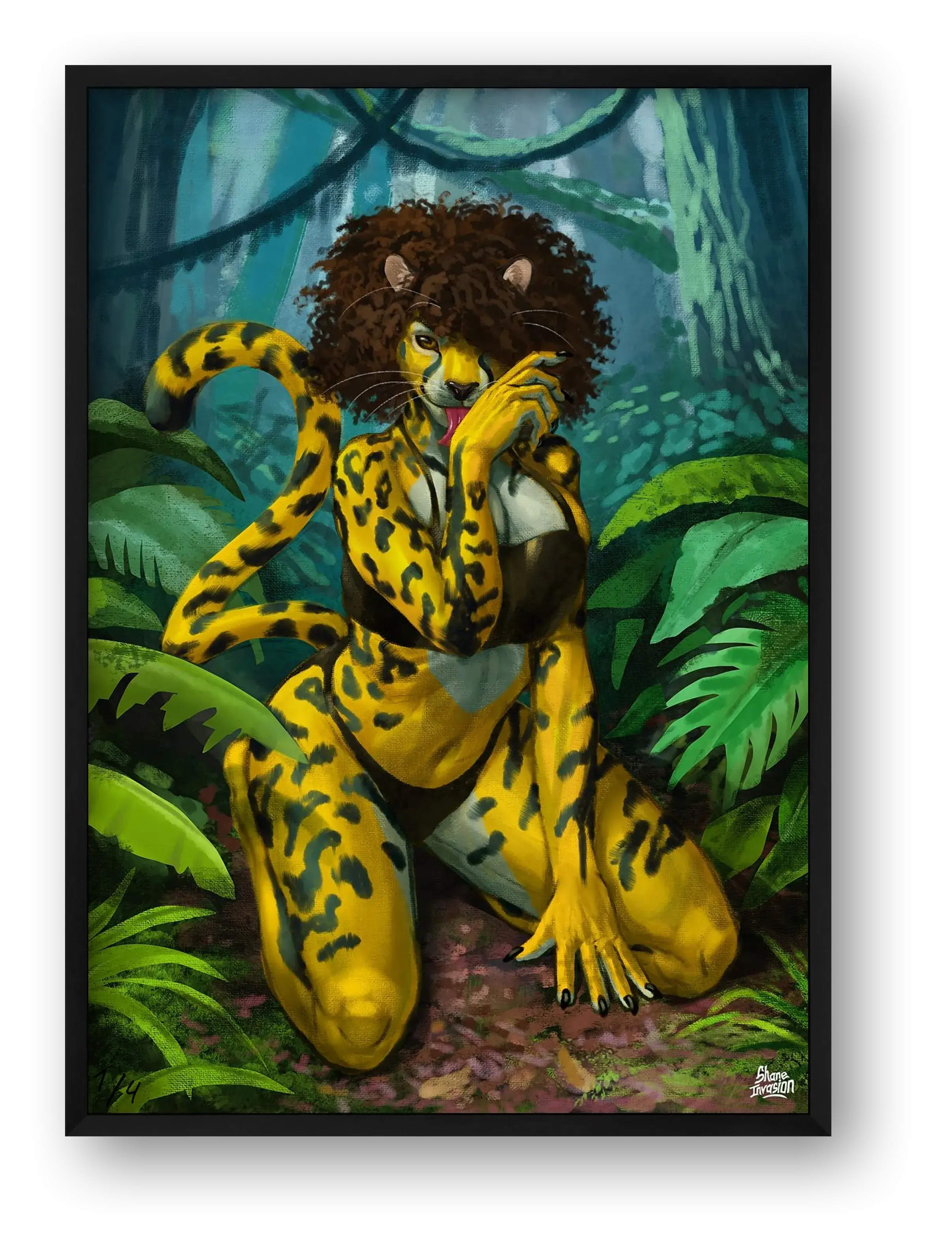 Cheetah Fierce Lady – Anthro / Furry Cheetah Art Print