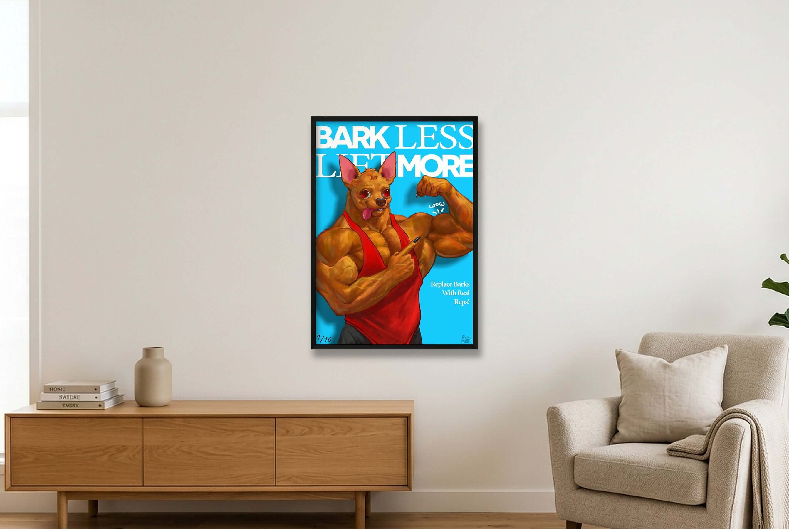 Bark Less Lift More – Funny Chihuahua Fitness Poster
