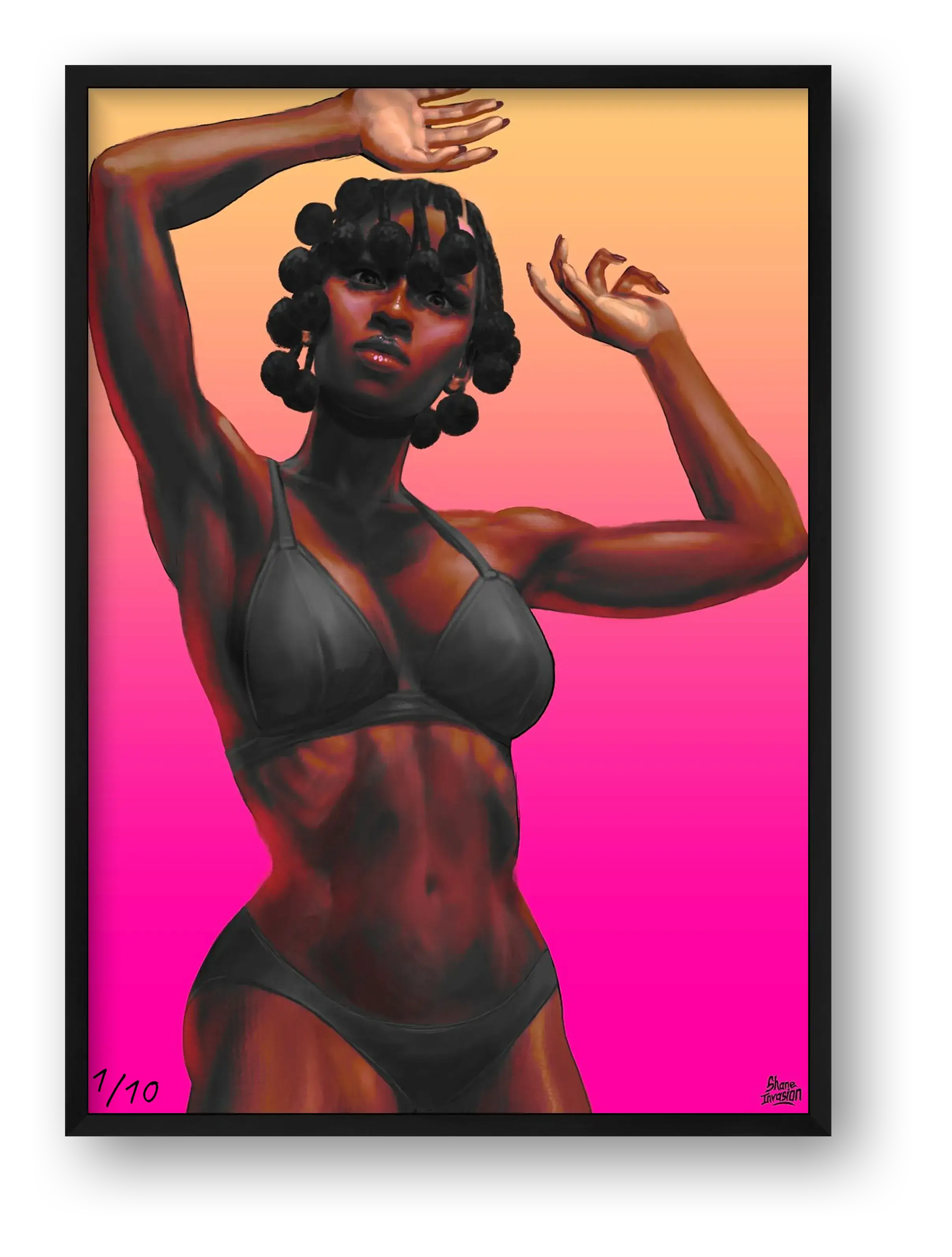 Sexy Glamour – Black Woman Beauty Art Print