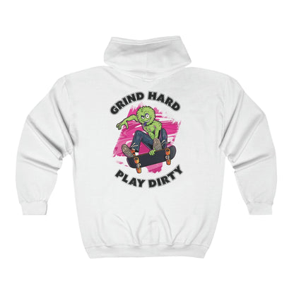 Grind Hard - Unisex Heavy Blend Full Zip Hooded Sweatshirt - Shaneinvasion