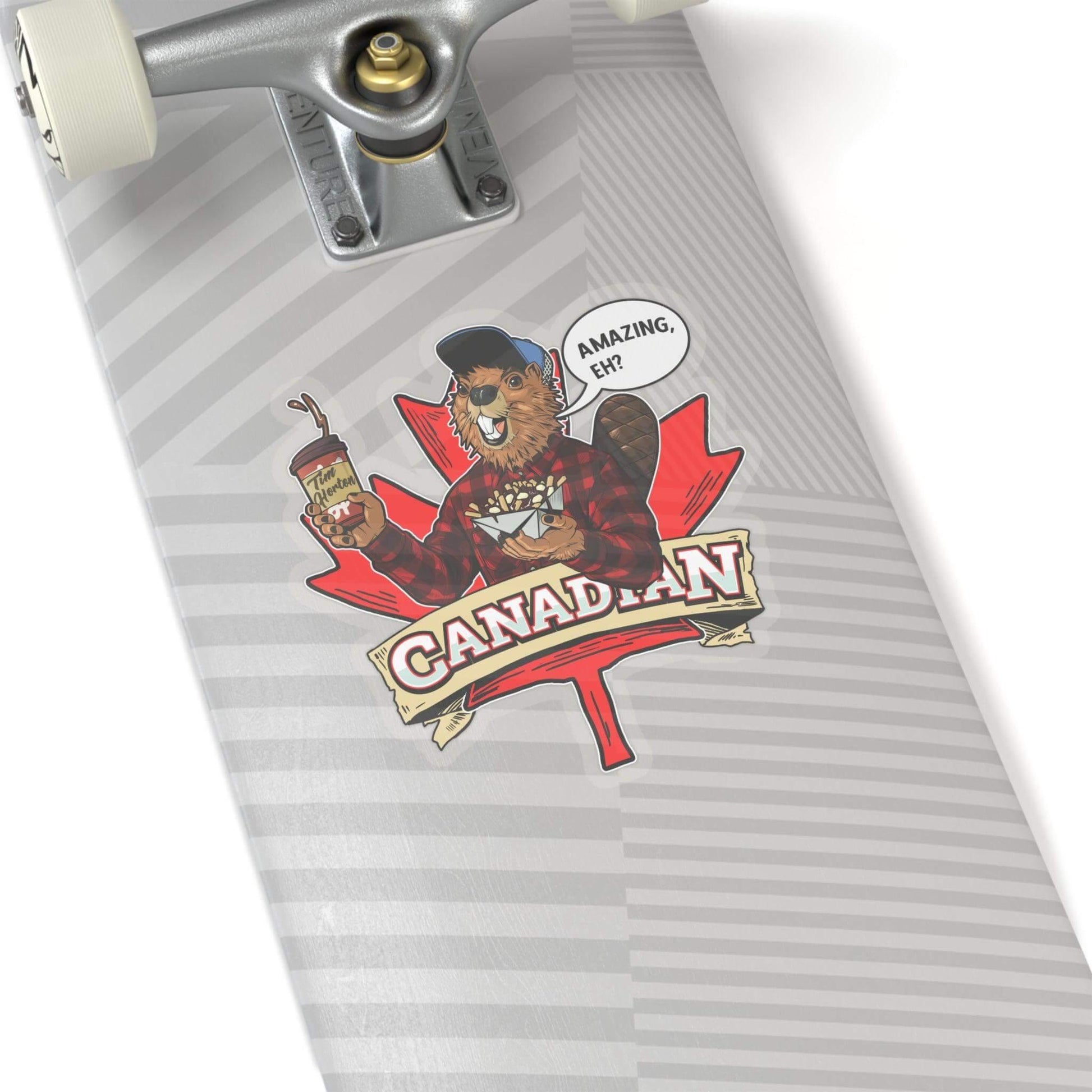 Canadian Patriot - Kiss-Cut Stickers - Premium Paper - Shaneinvasion - On a skateboard