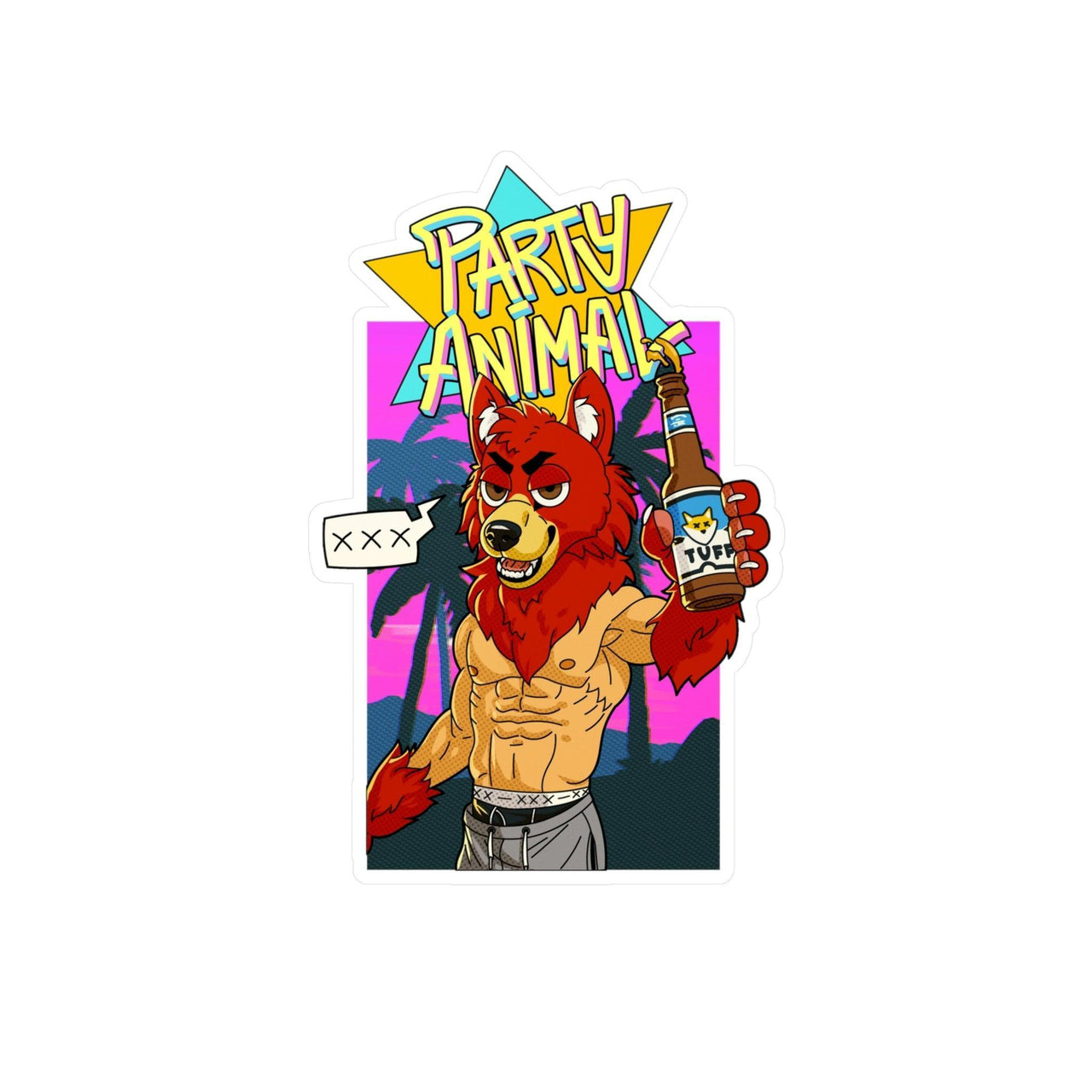 Party Animal - Kiss-Cut Vinyl Decals - Premium Paper products from Printify - Just $3.50! Shop now at Shaneinvasion